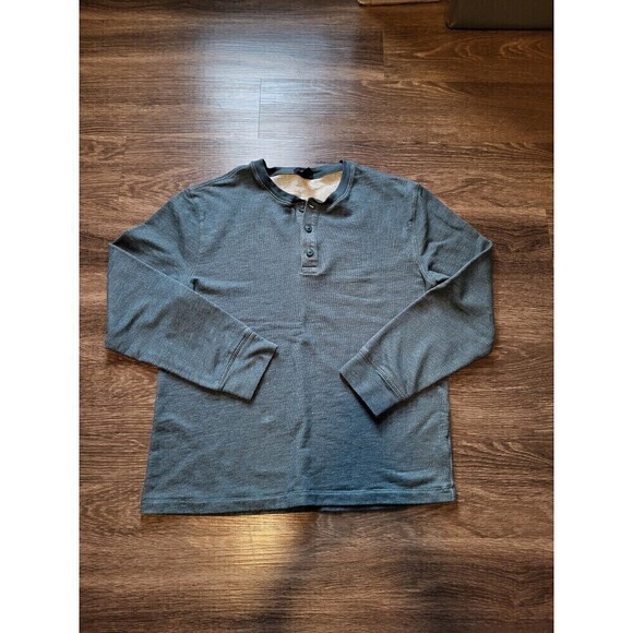 GAP Men's Henley Pullover Long Sleeved Shirt, L, Blue Green - Picture 1 of 7